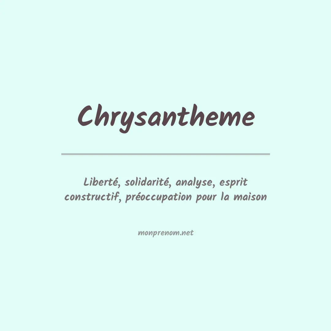 Signification du prénom Chrysantheme