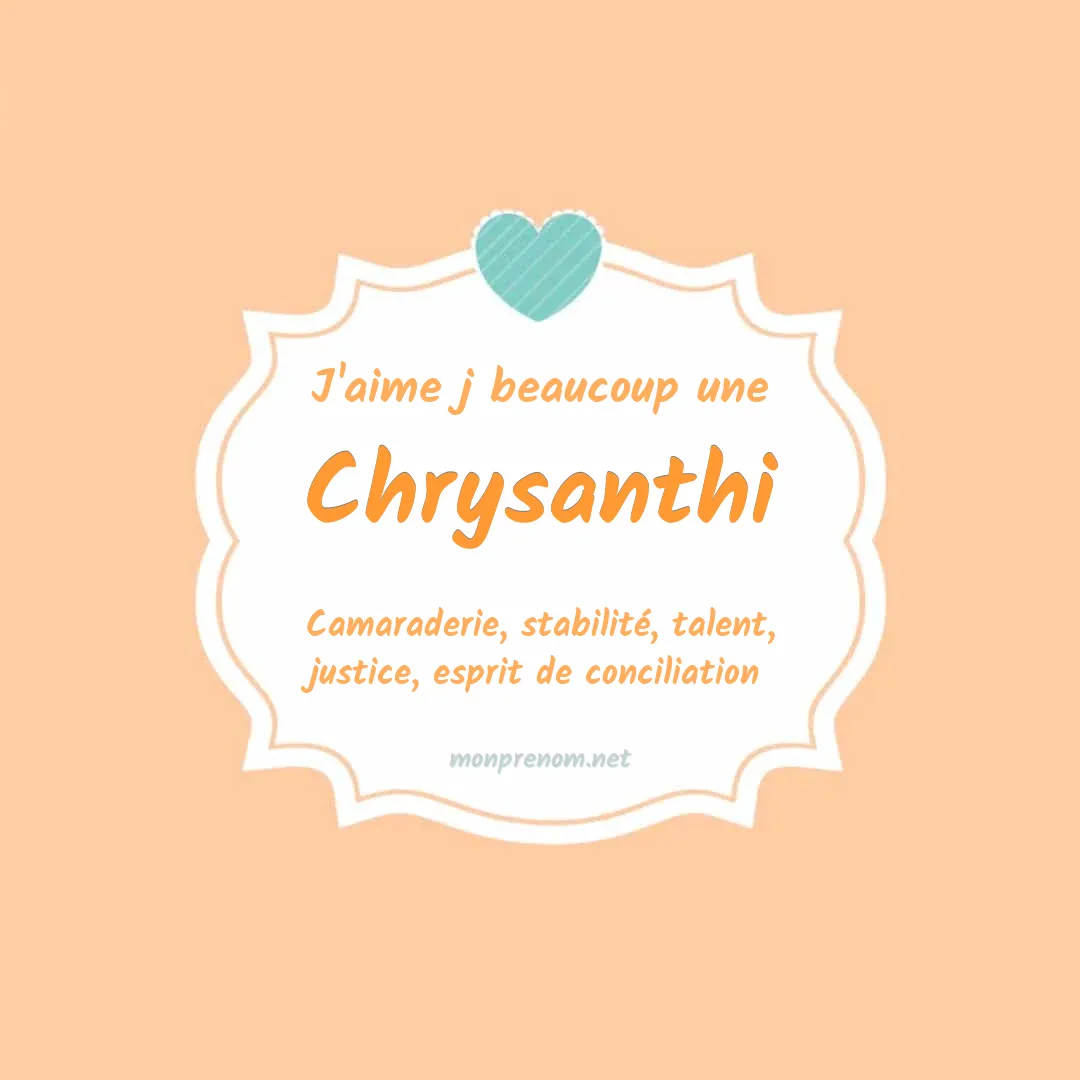J'aime beaucoup Chrysanthi