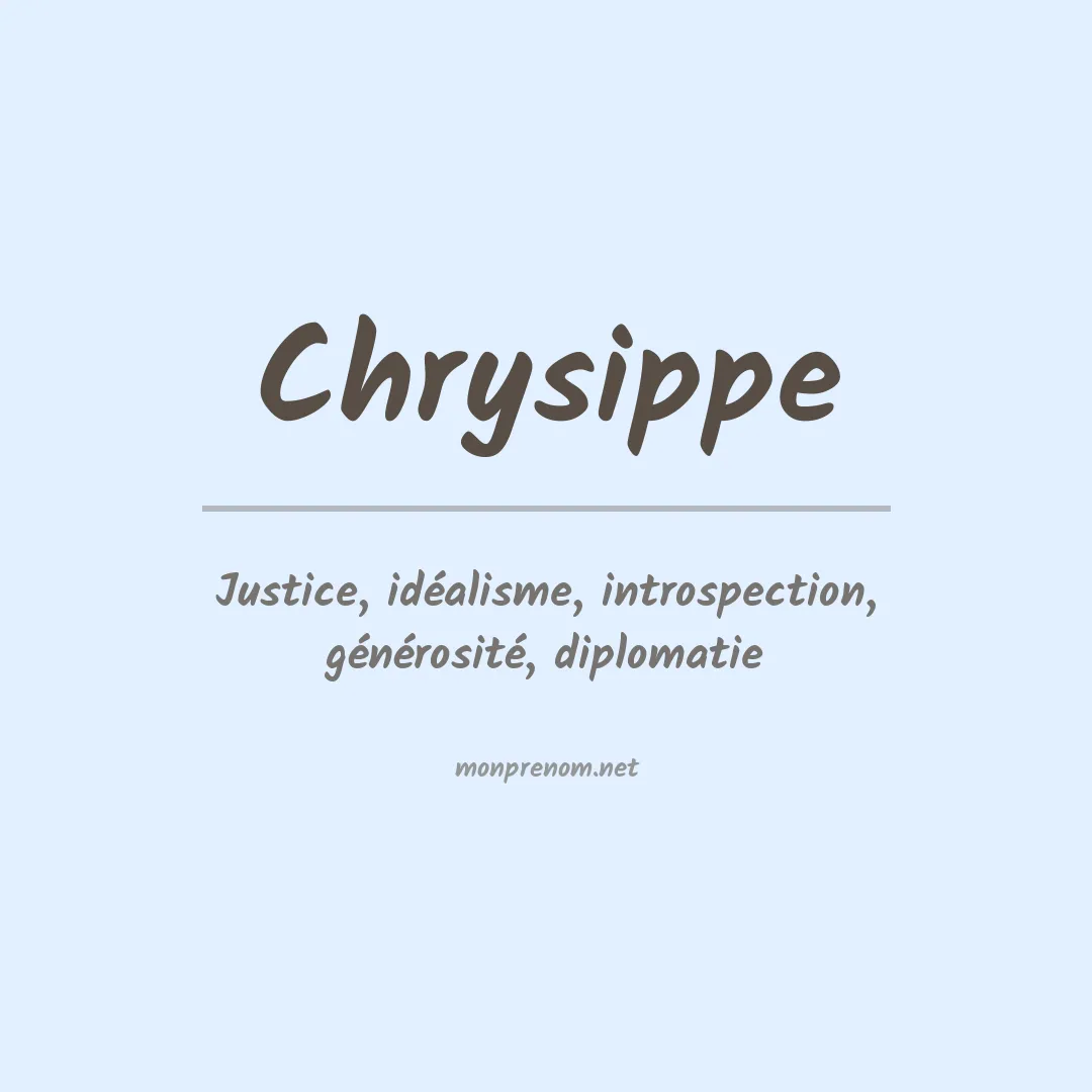 Signification du prénom Chrysippe