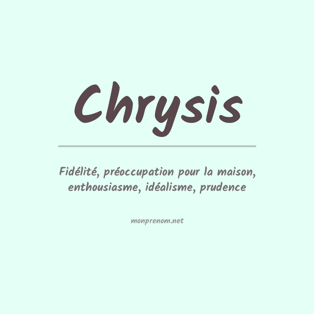 Signification du prénom Chrysis