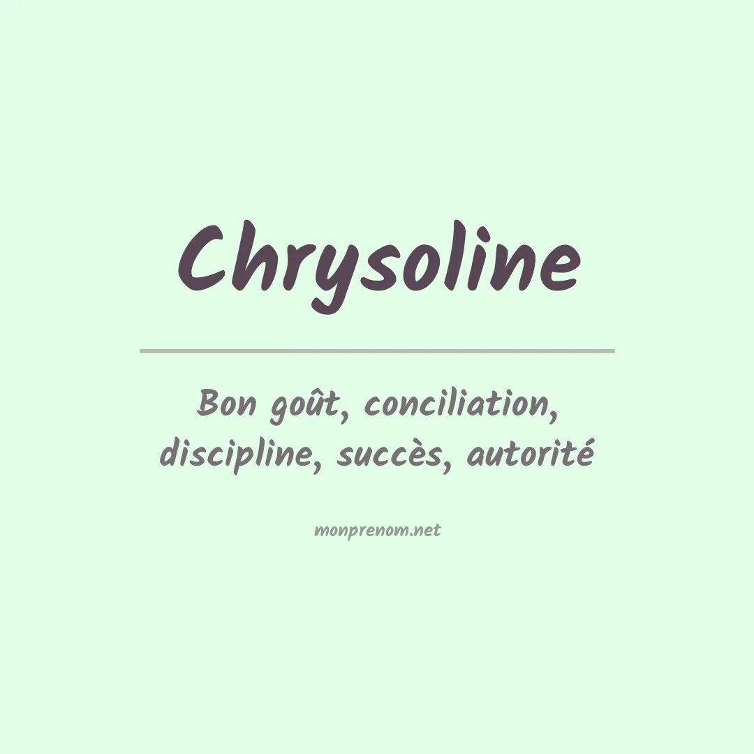 Signification du prénom Chrysoline
