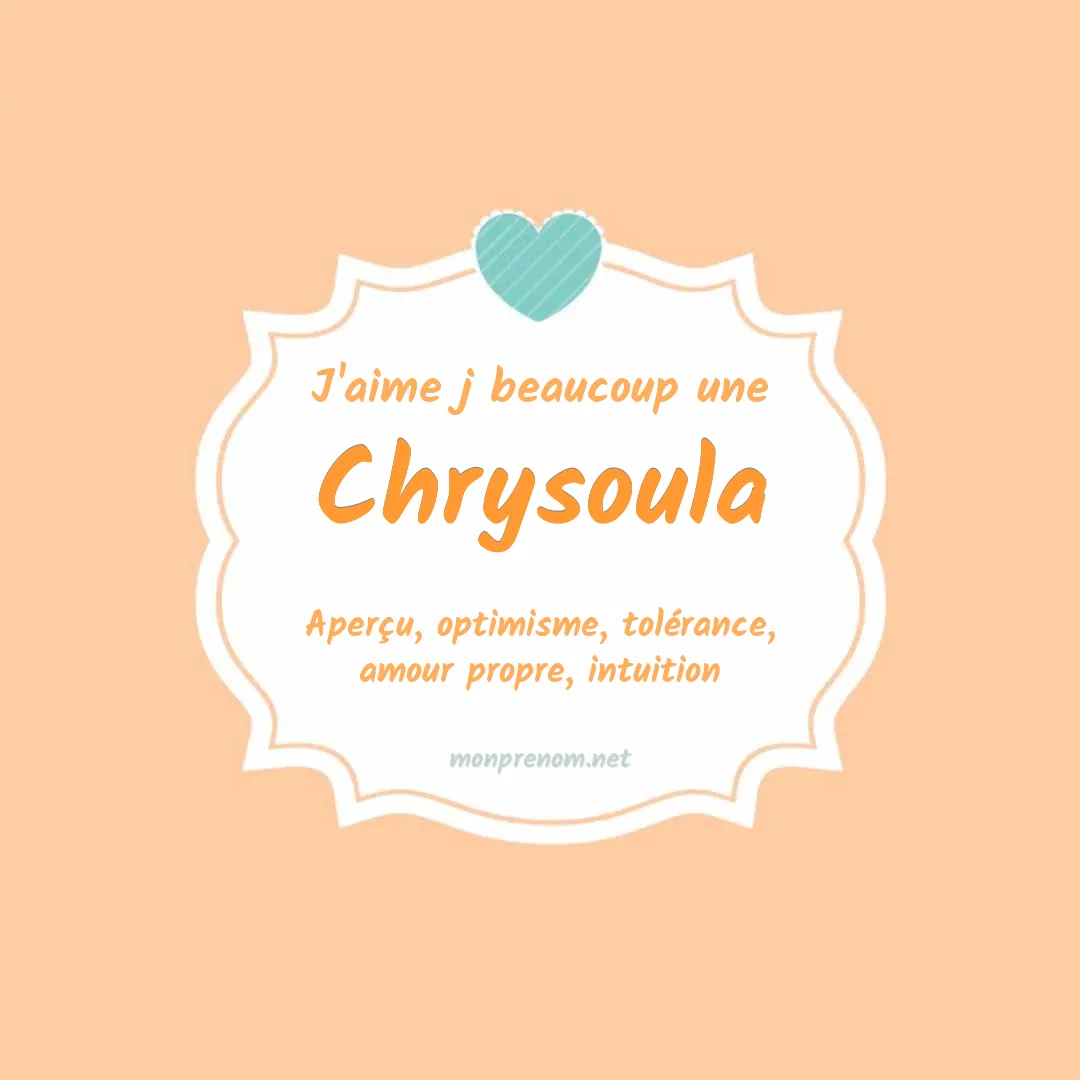 J'aime beaucoup Chrysoula