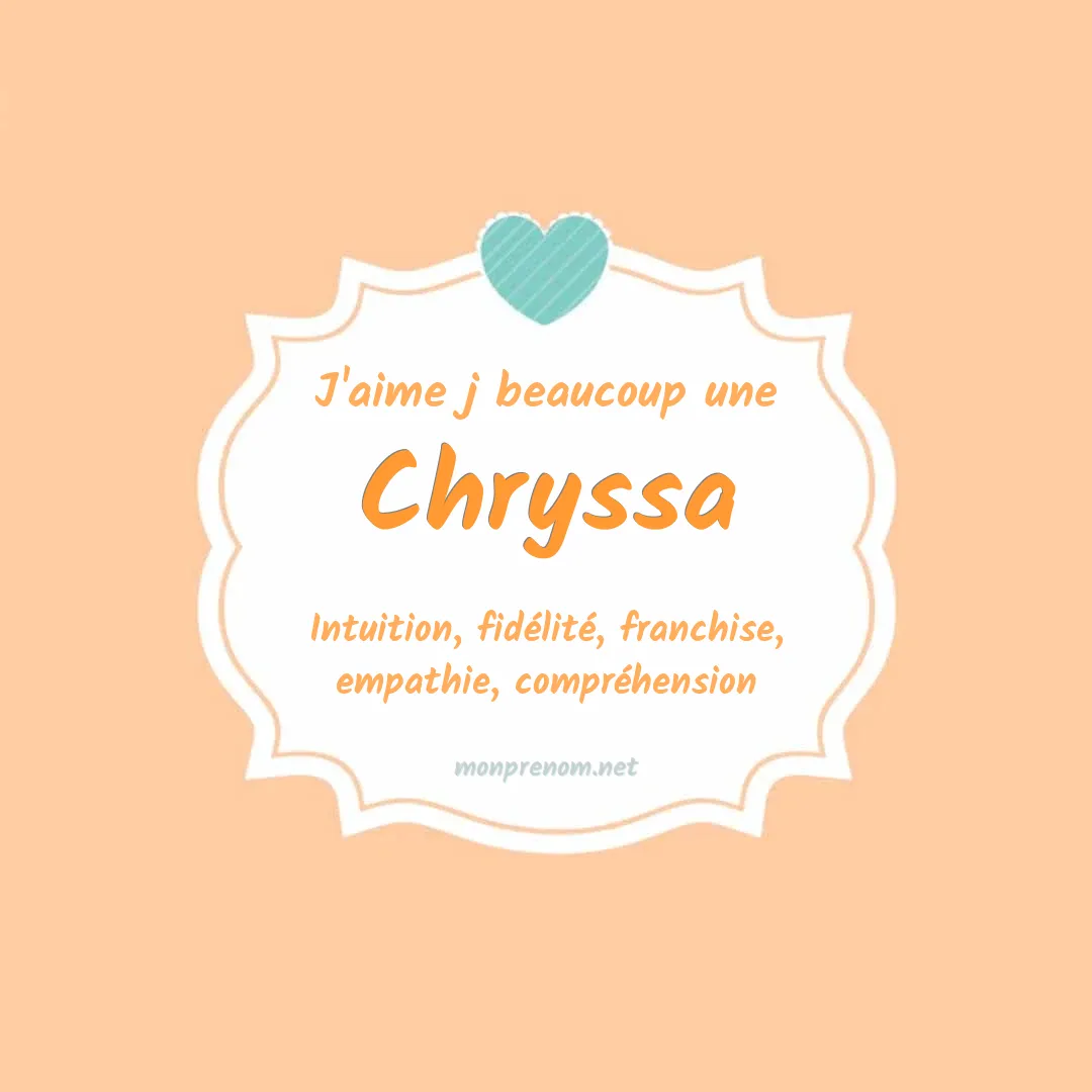 J'aime beaucoup Chryssa