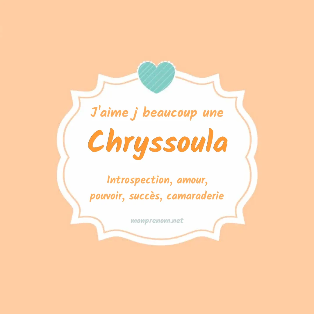 J'aime beaucoup Chryssoula