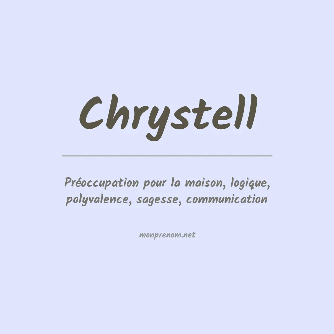 Signification du prénom Chrystell