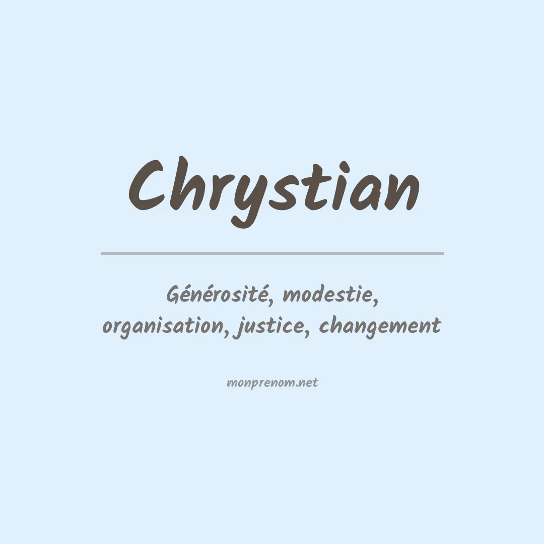 Prénom Chrystian