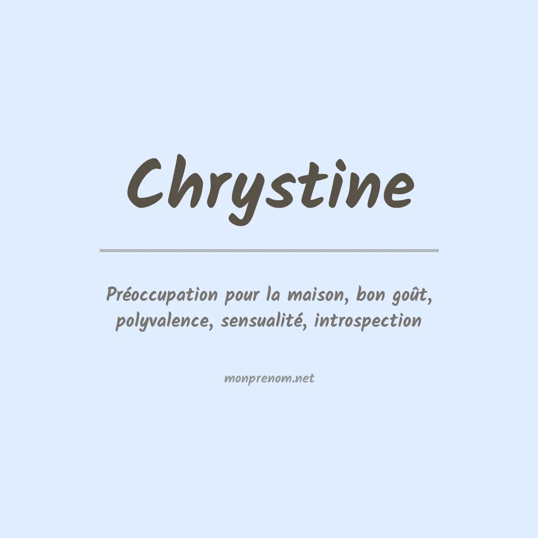 Prénom Chrystine