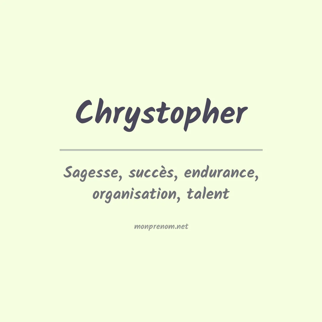 Prénom Chrystopher