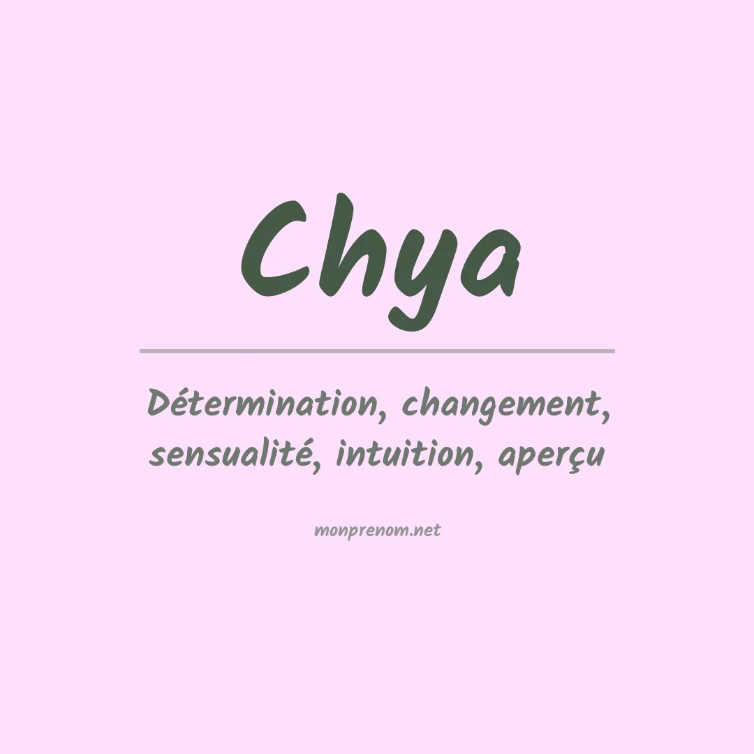Signification du prénom Chya
