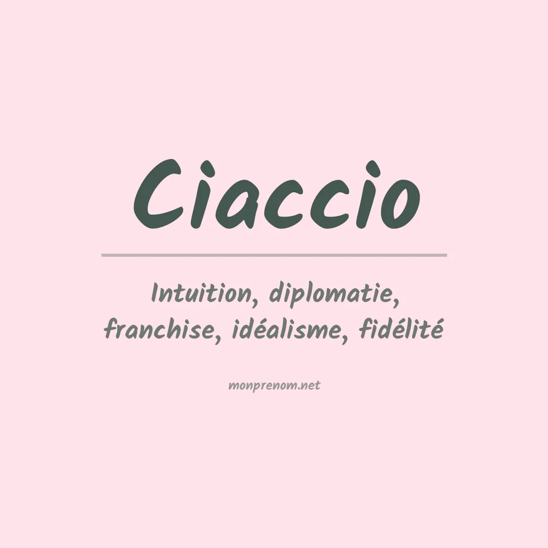 Prénom Ciaccio