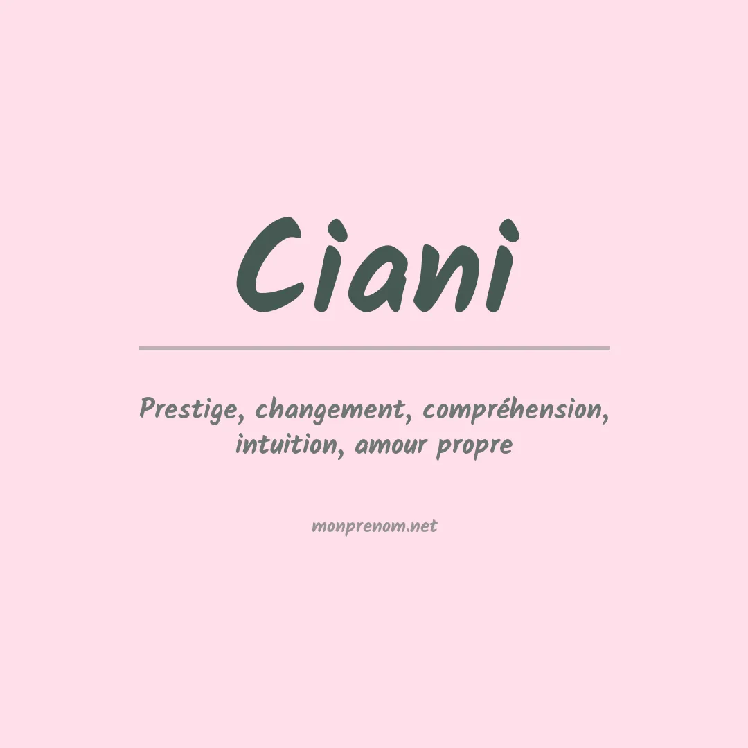 Prénom Ciani