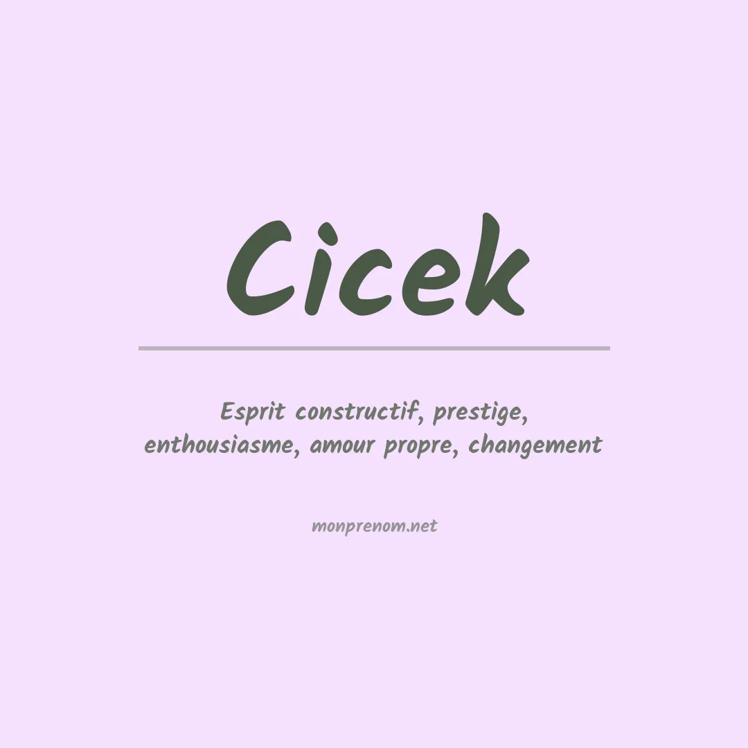 Signification du prénom Cicek