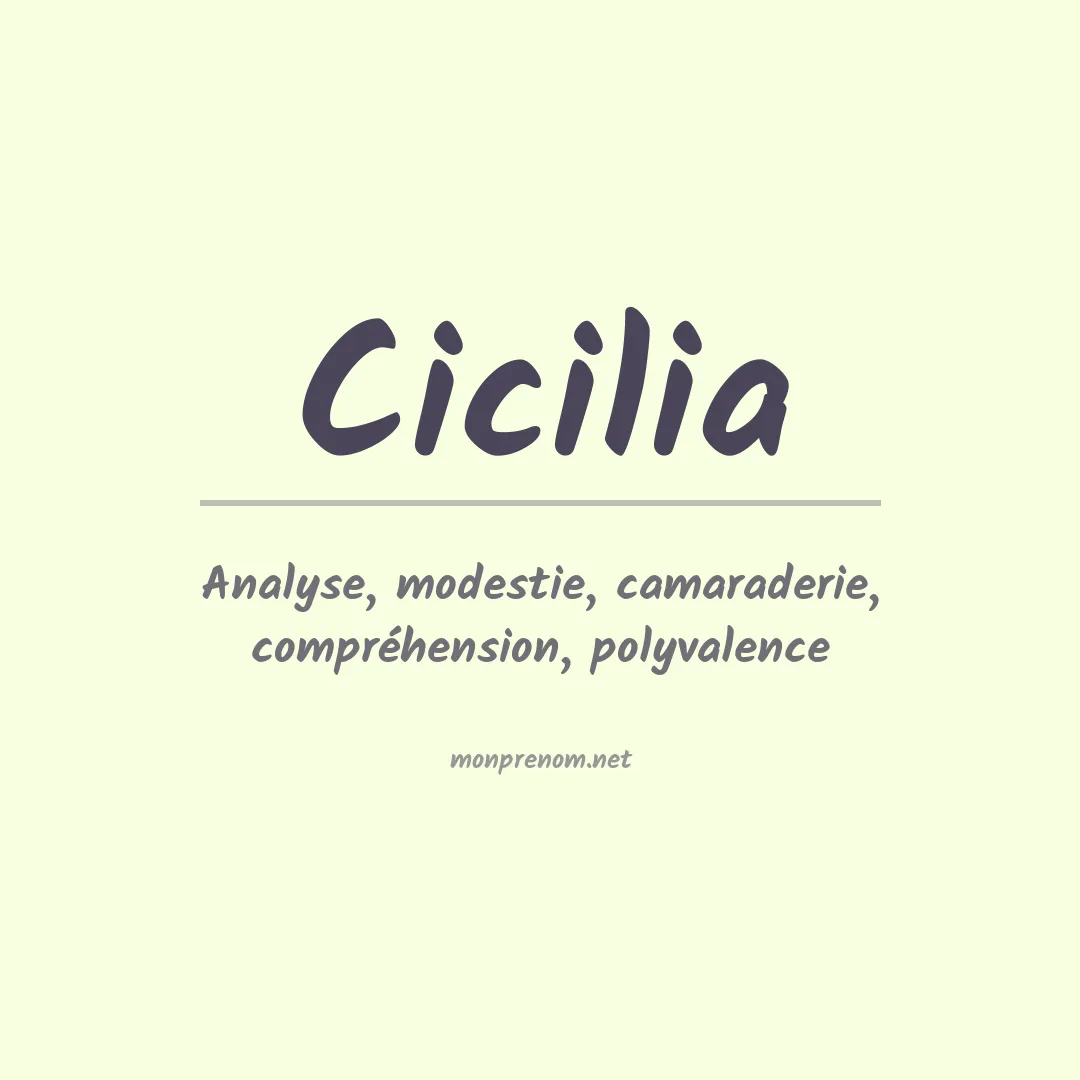 Signification du prénom Cicilia