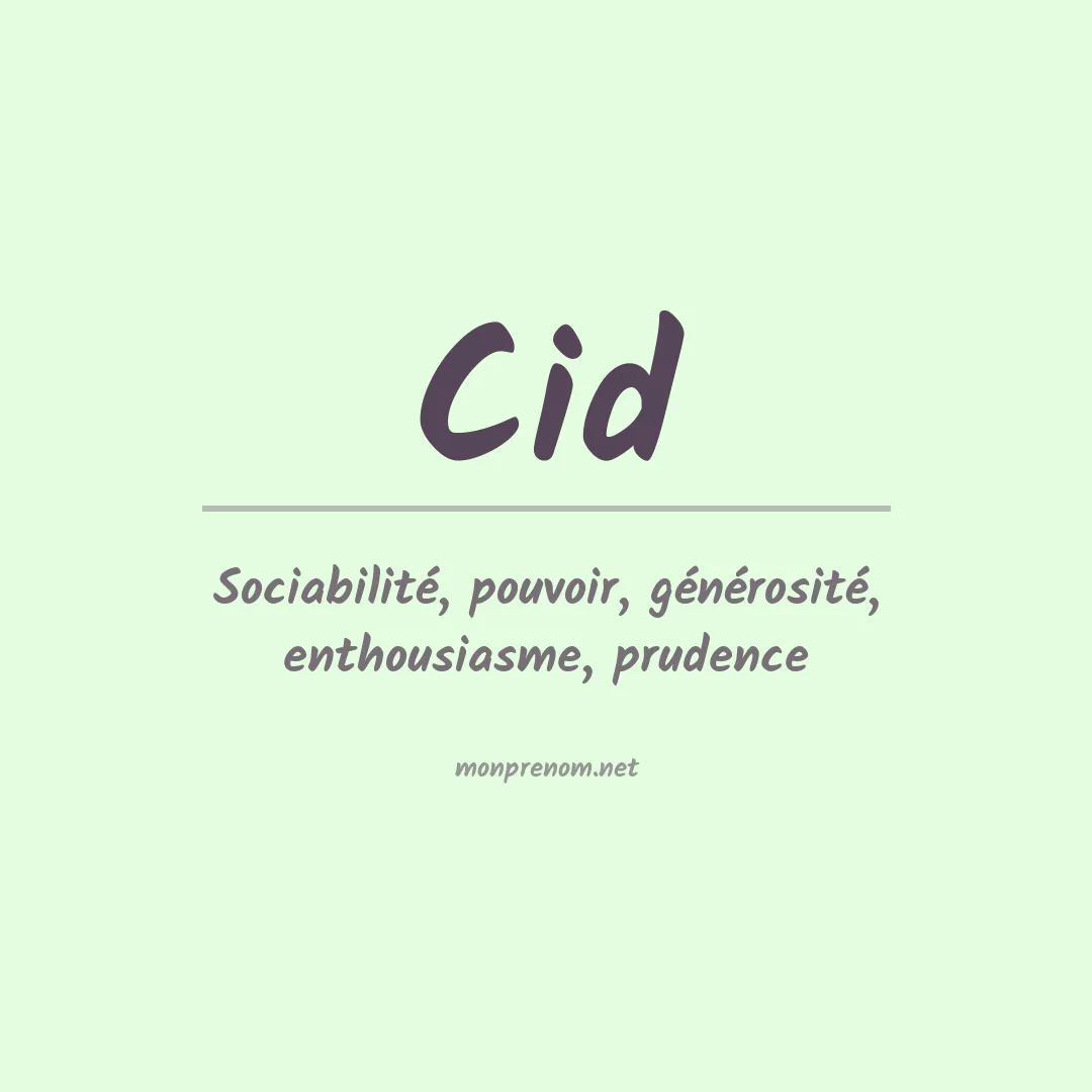 Prénom Cid