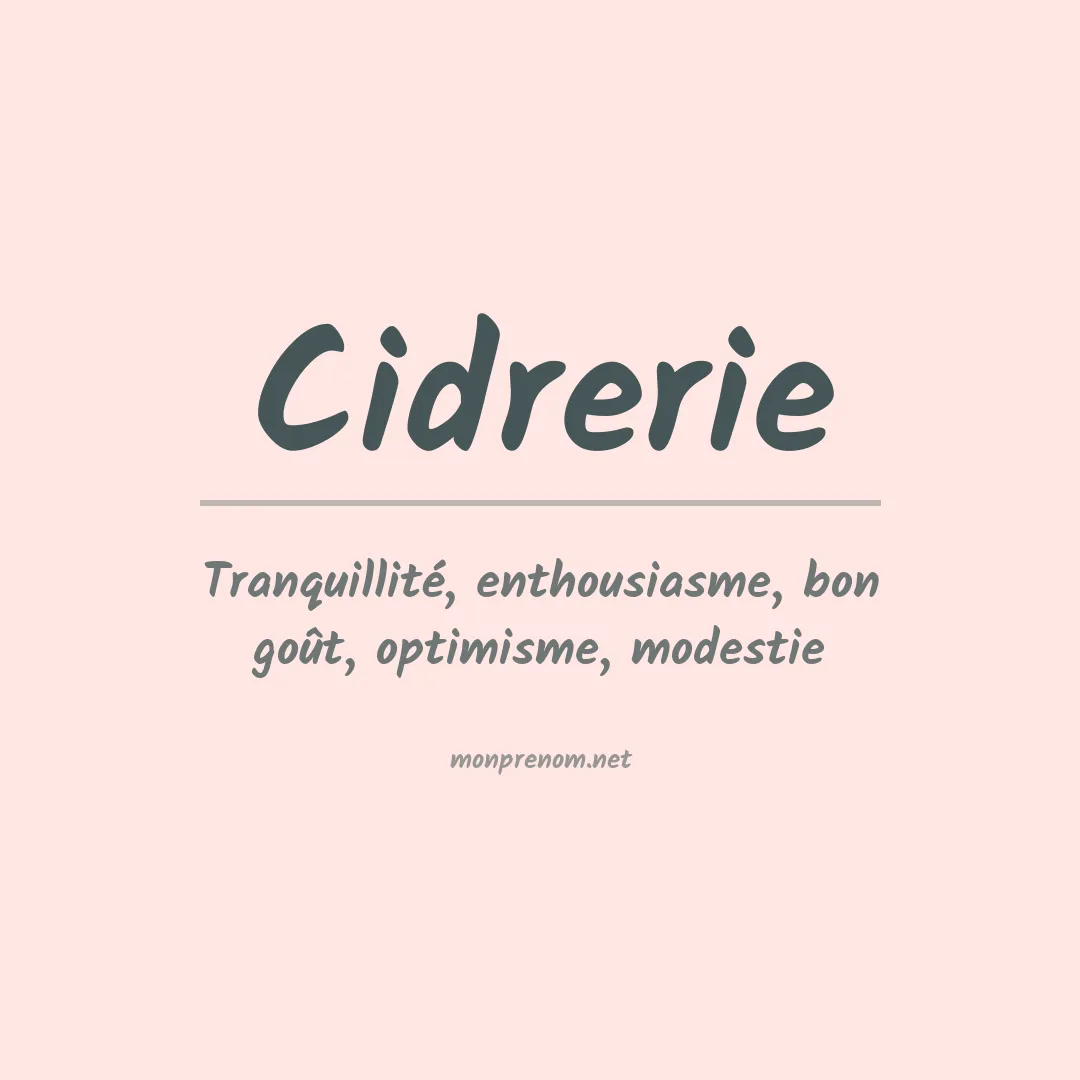 Prénom Cidrerie