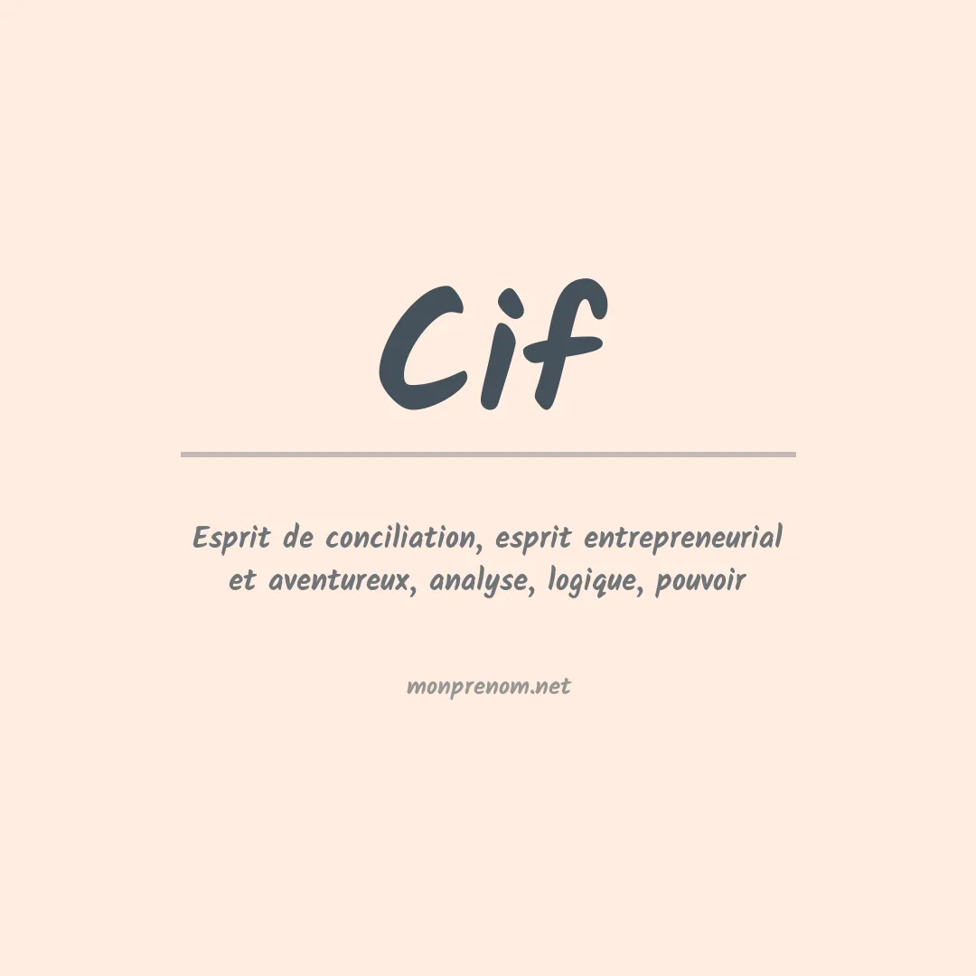 Signification du prénom Cif