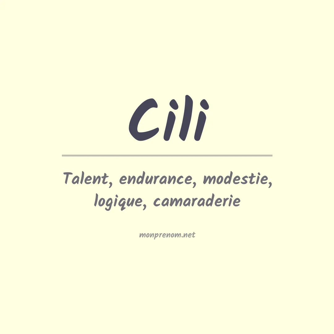 Signification du prénom Cili