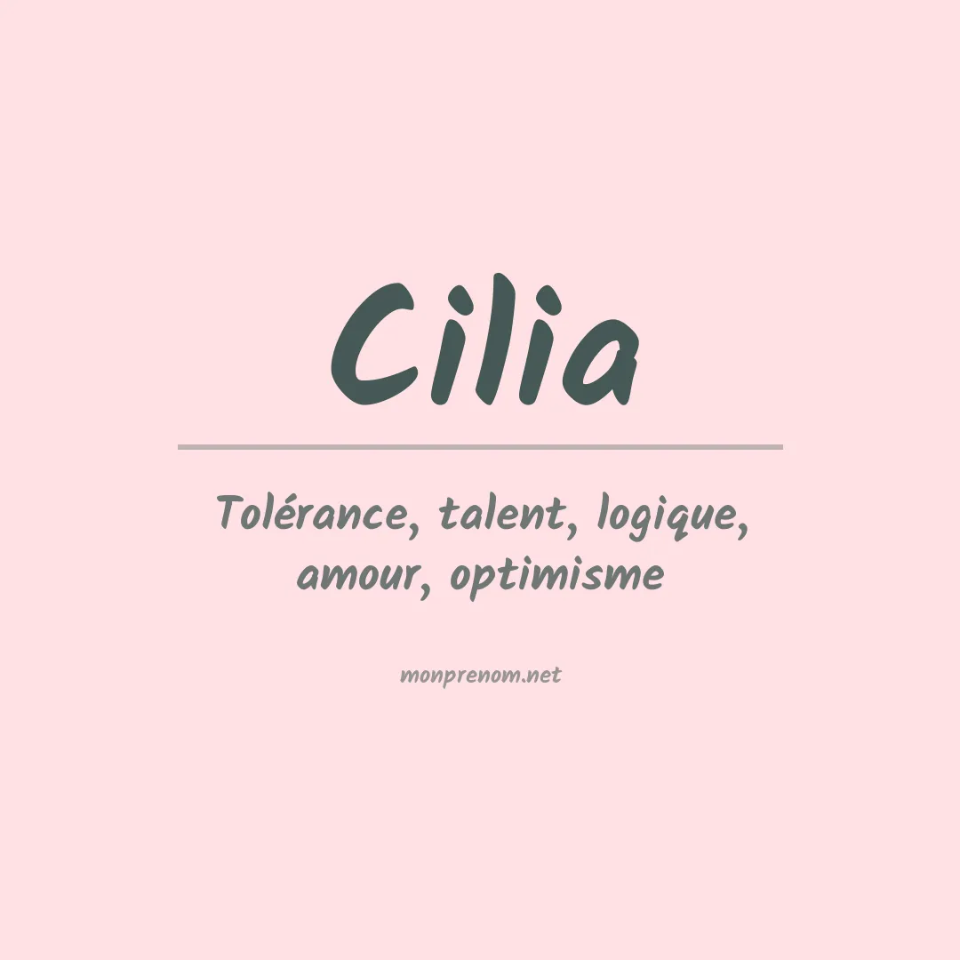 Prénom Cilia