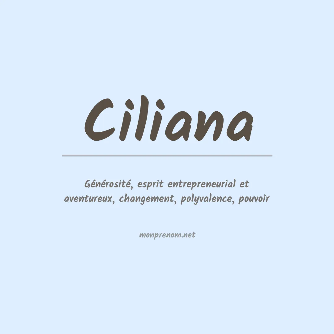Prénom Ciliana