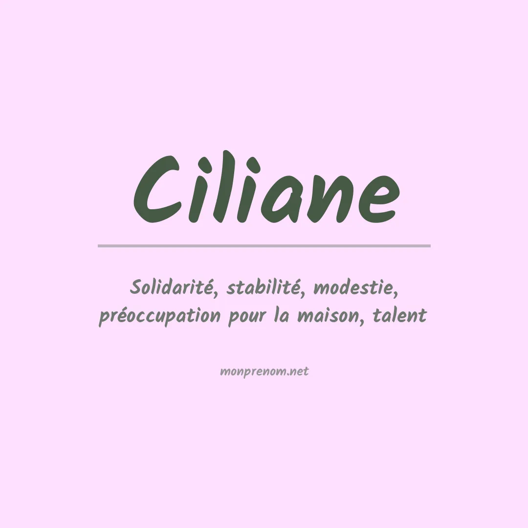 Prénom Ciliane