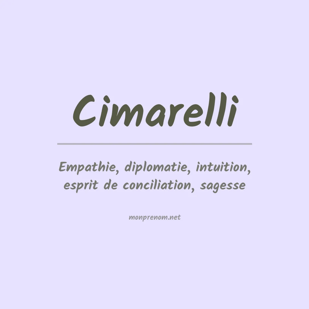 Signification du prénom Cimarelli