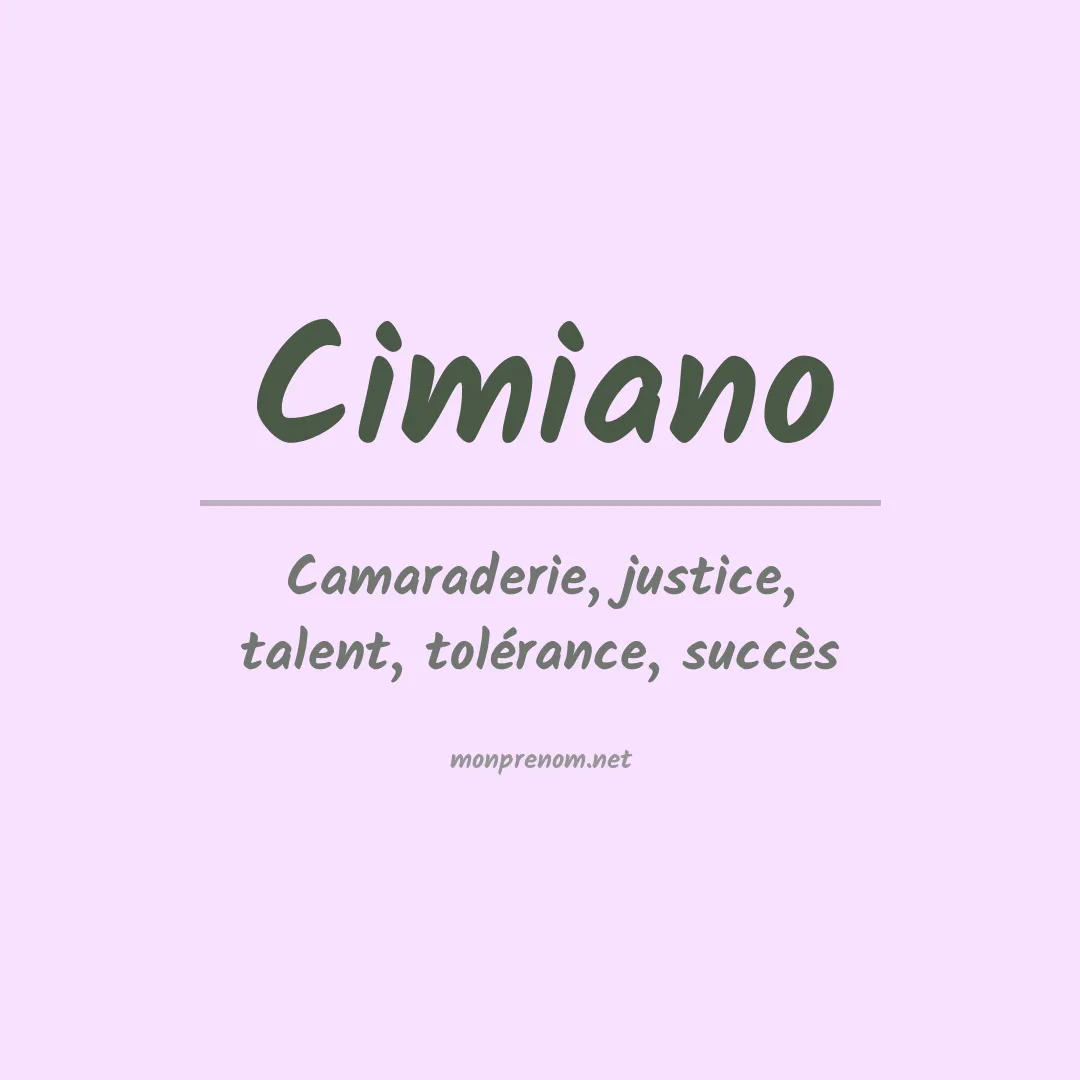 Signification du prénom Cimiano