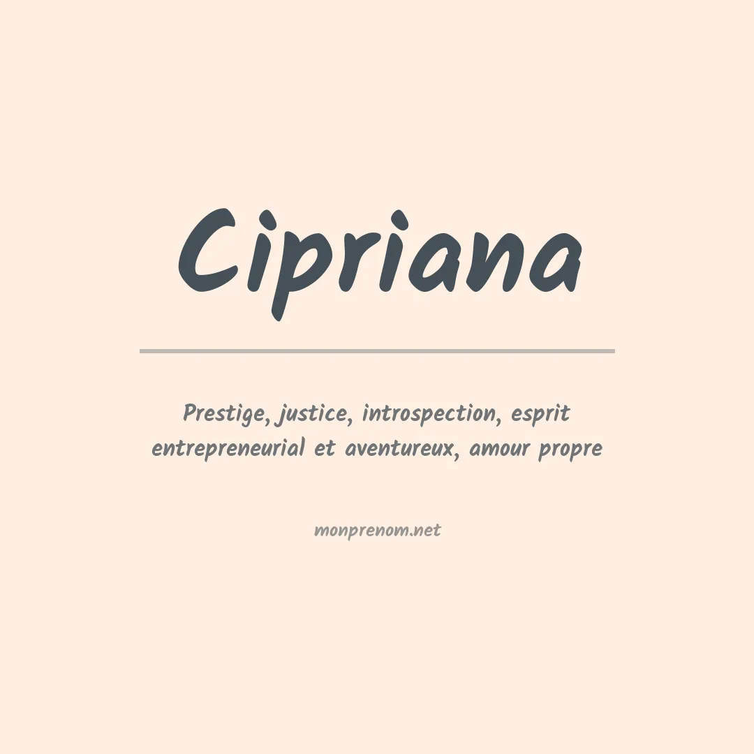 Signification du prénom Cipriana