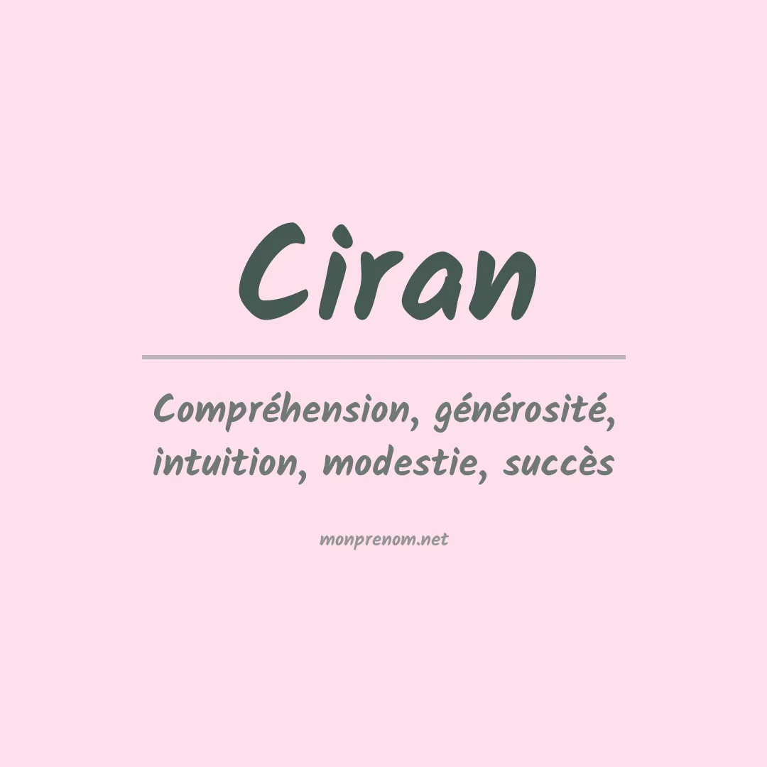 Signification du prénom Ciran