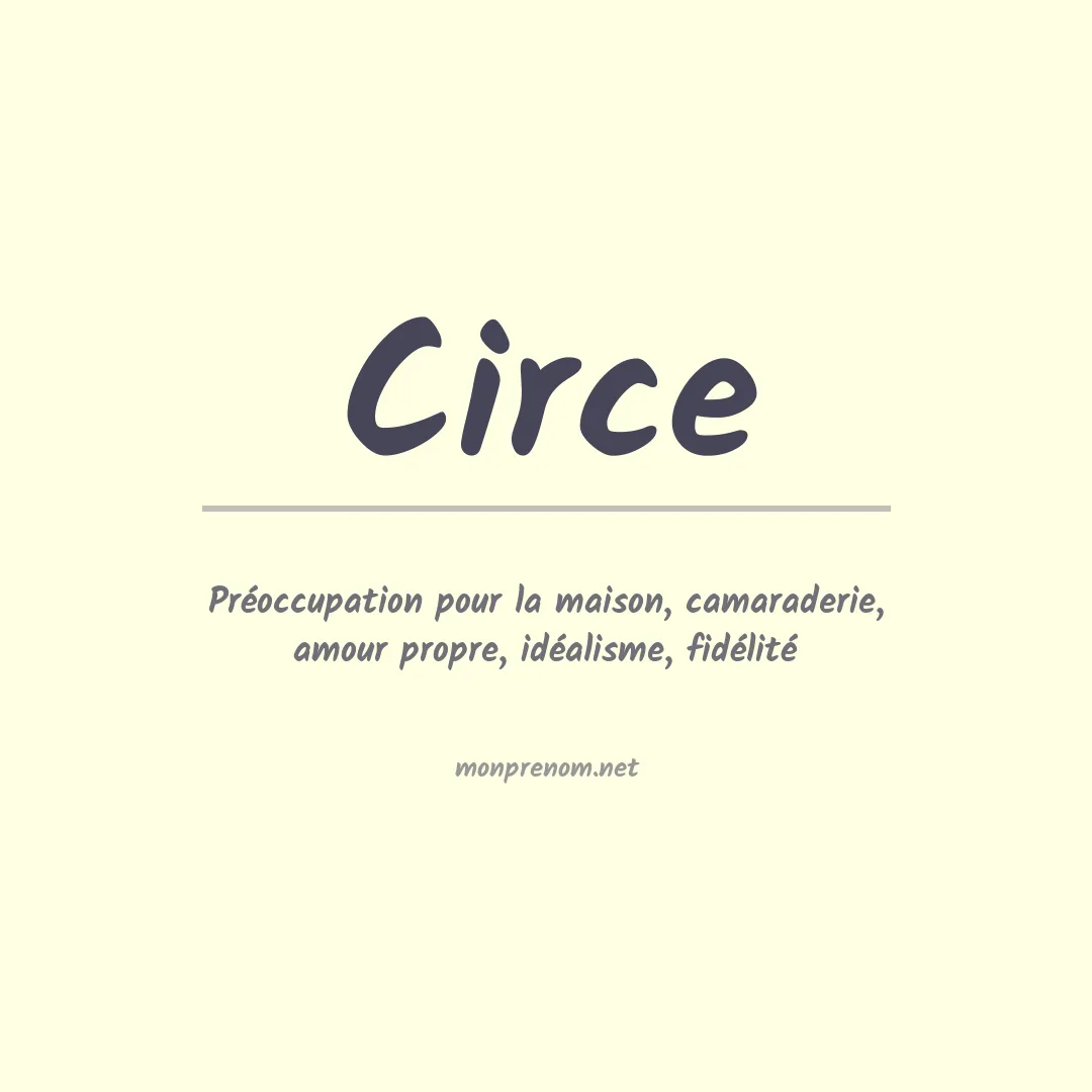 Signification du prénom Circe