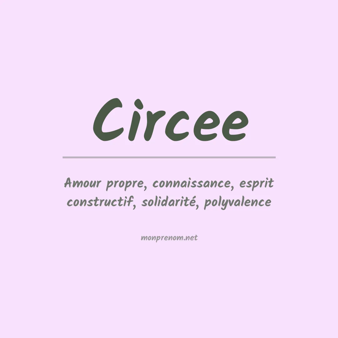 Signification du prénom Circee