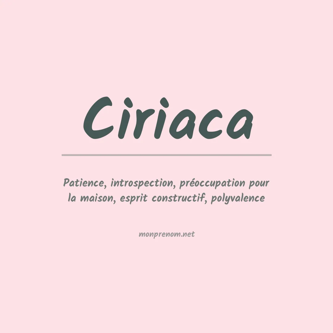 Signification du prénom Ciriaca