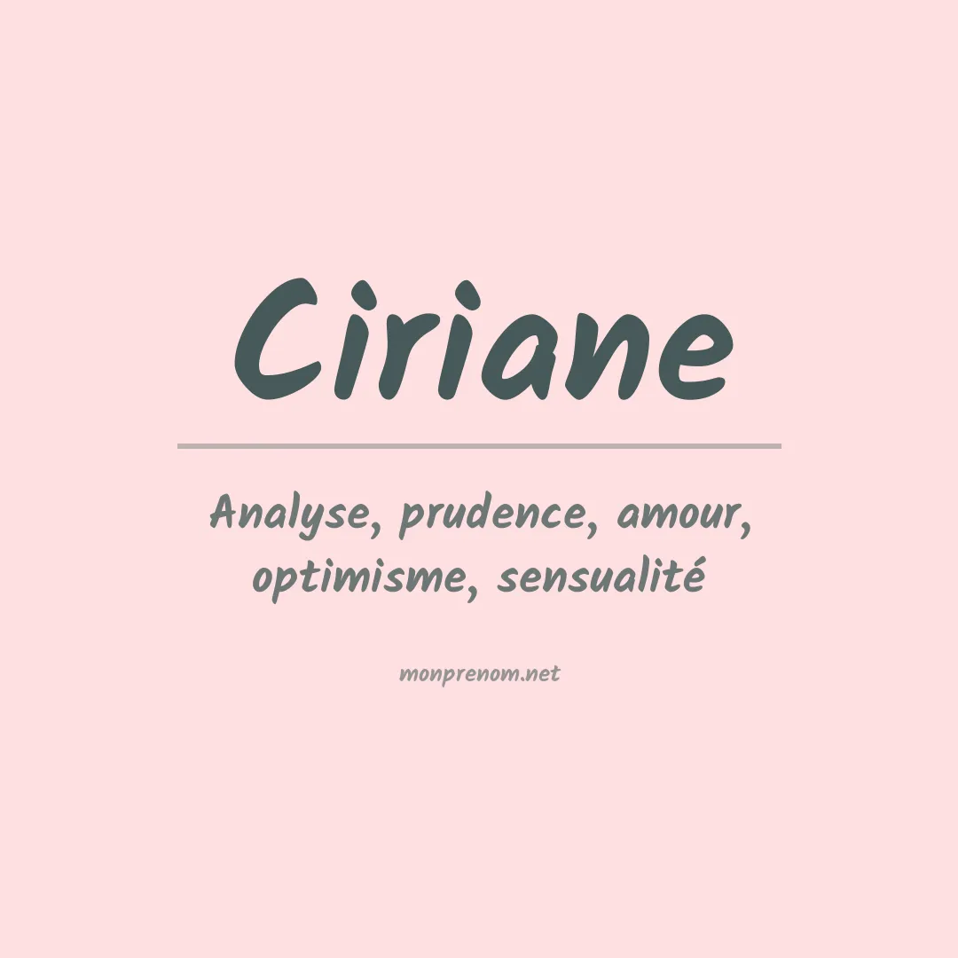 Signification du prénom Ciriane