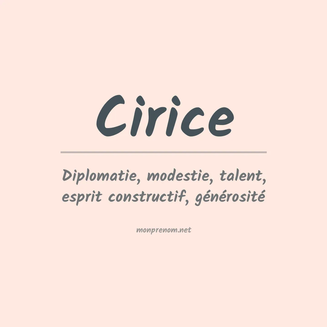 Signification du prénom Cirice