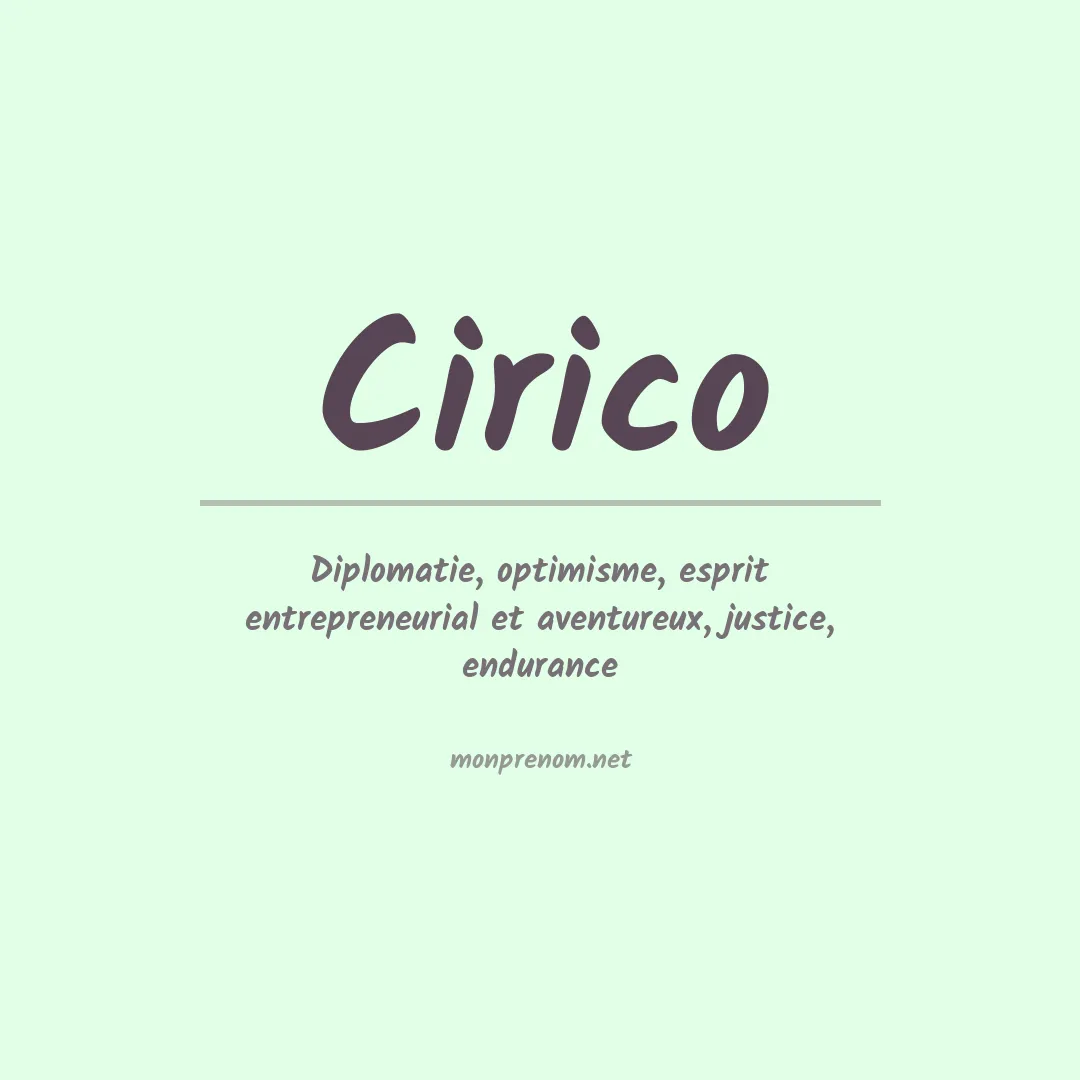 Signification du prénom Cirico