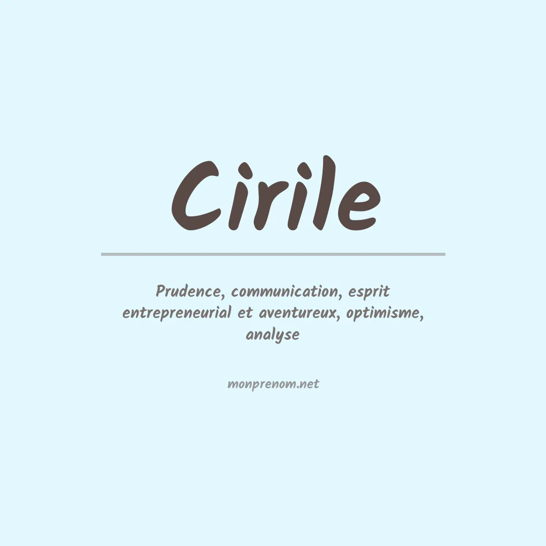 Signification du prénom Cirile
