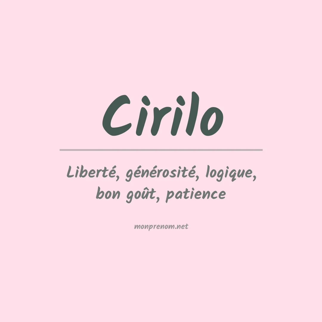 Prénom Cirilo