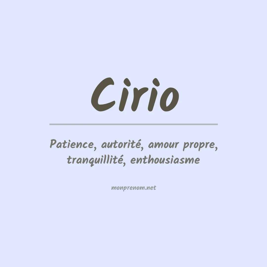 Signification du prénom Cirio