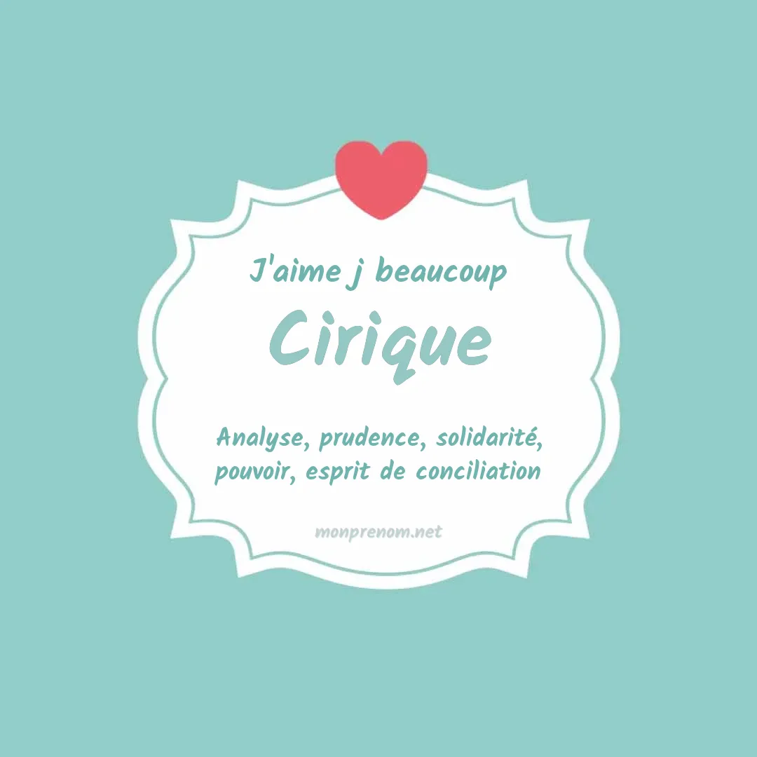 J'aime beaucoup Cirique