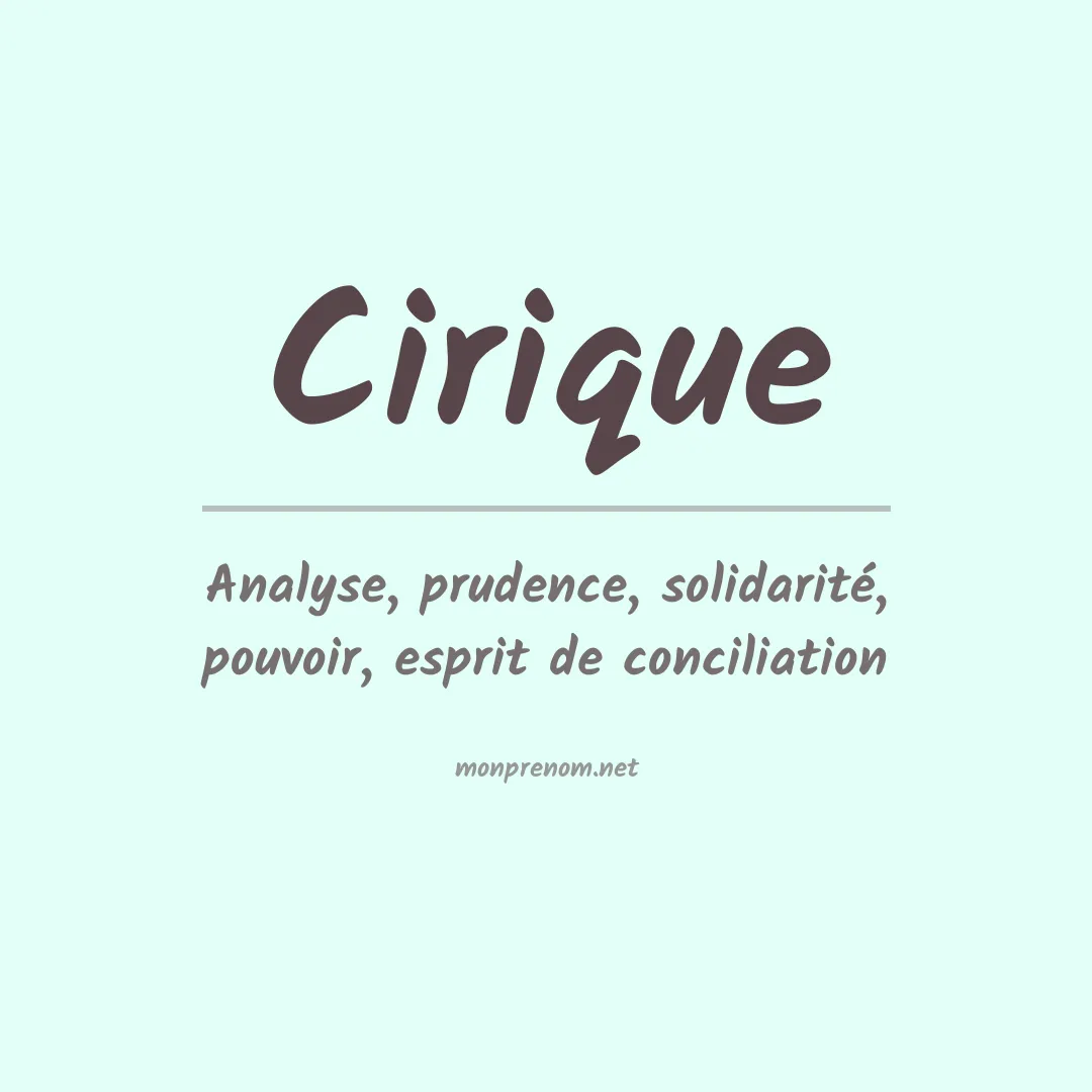 Signification du prénom Cirique