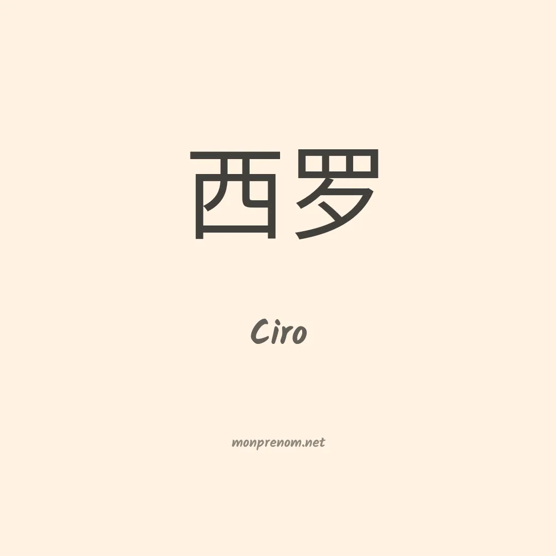 Ciro en chinois