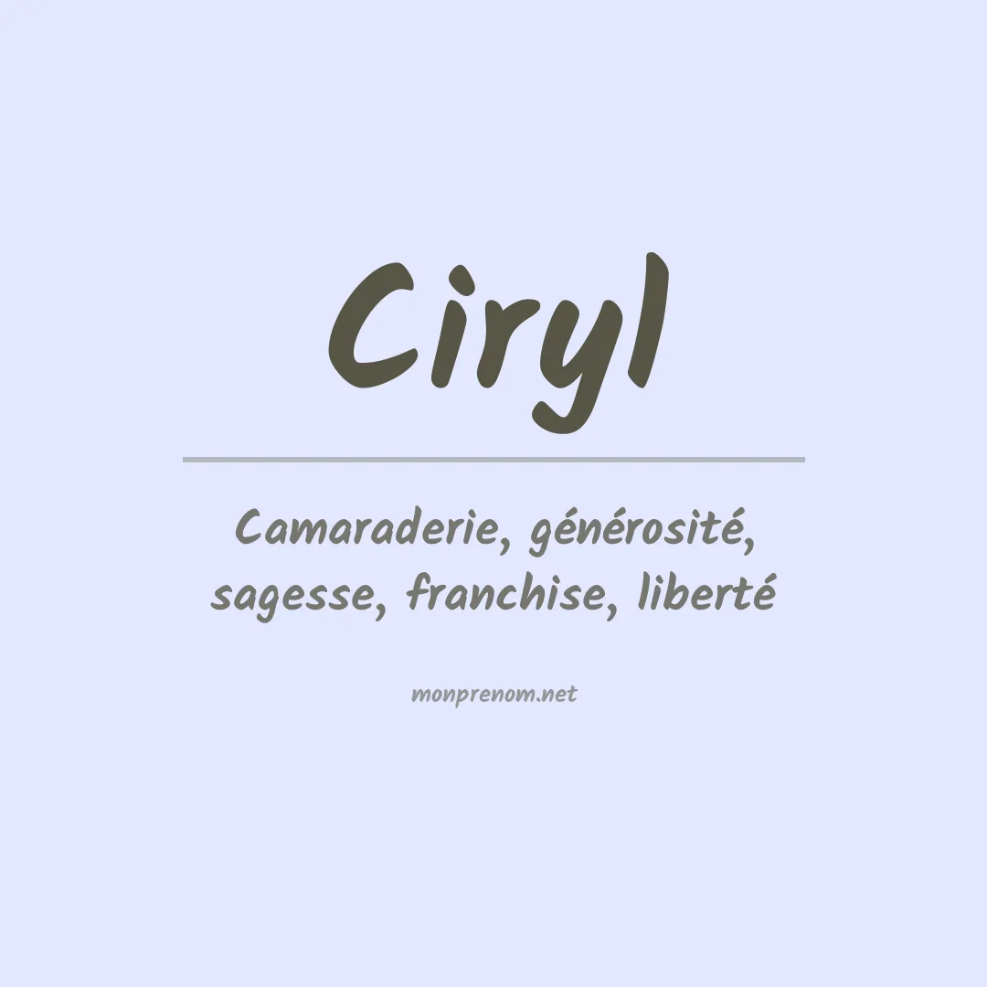 Signification du prénom Ciryl