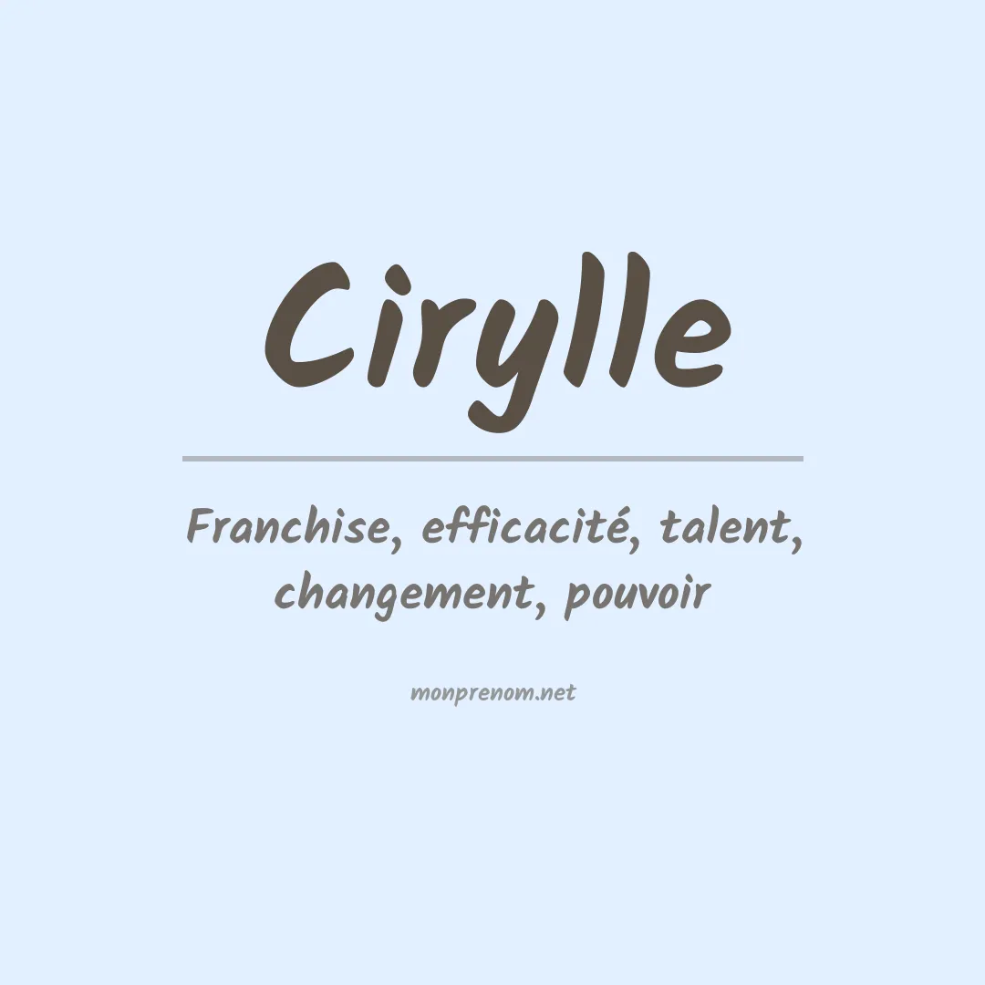 Signification du prénom Cirylle