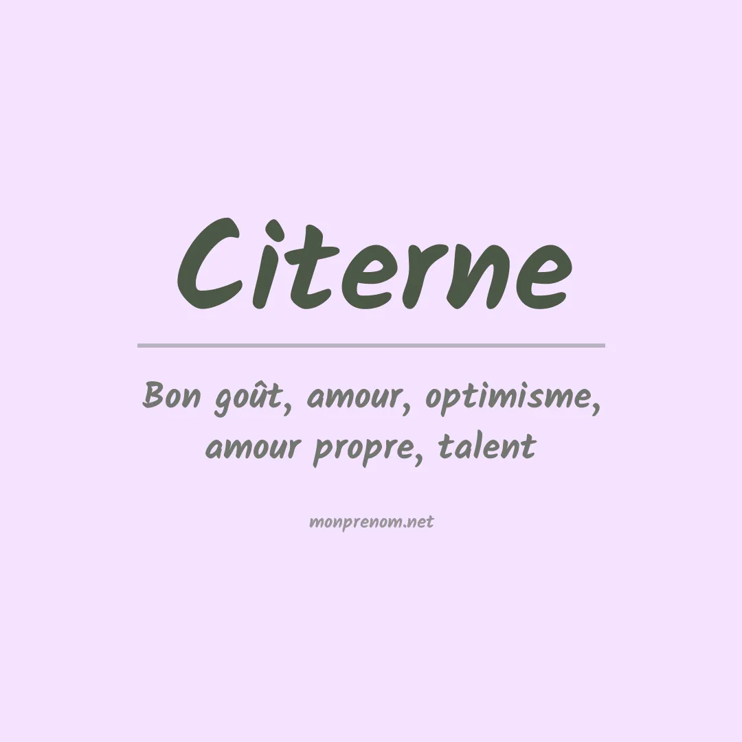 Signification du prénom Citerne