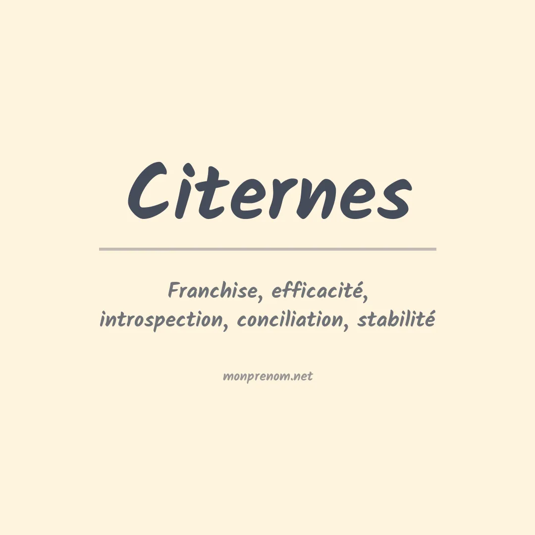 Signification du prénom Citernes