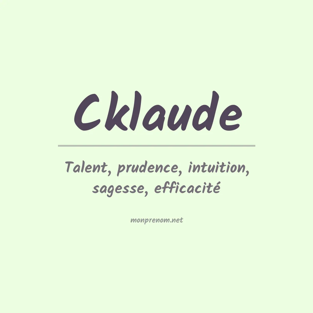Signification du prénom Cklaude