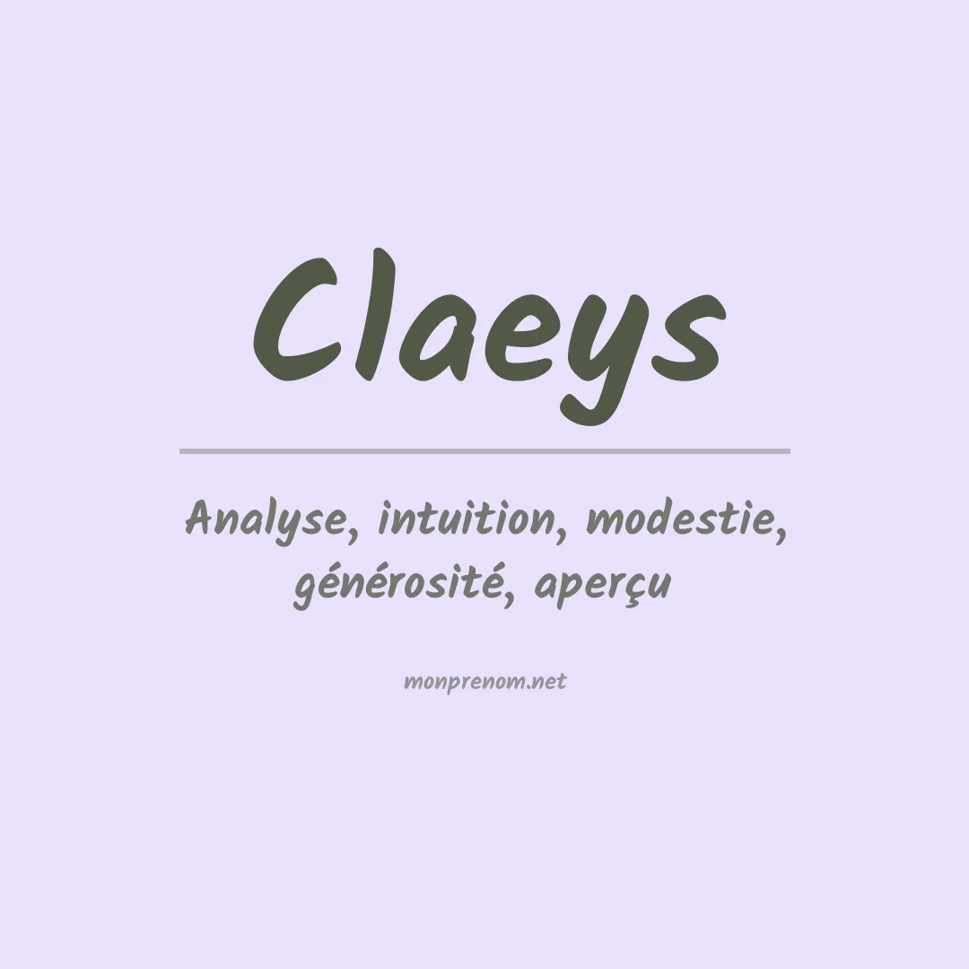 Prénom Claeys