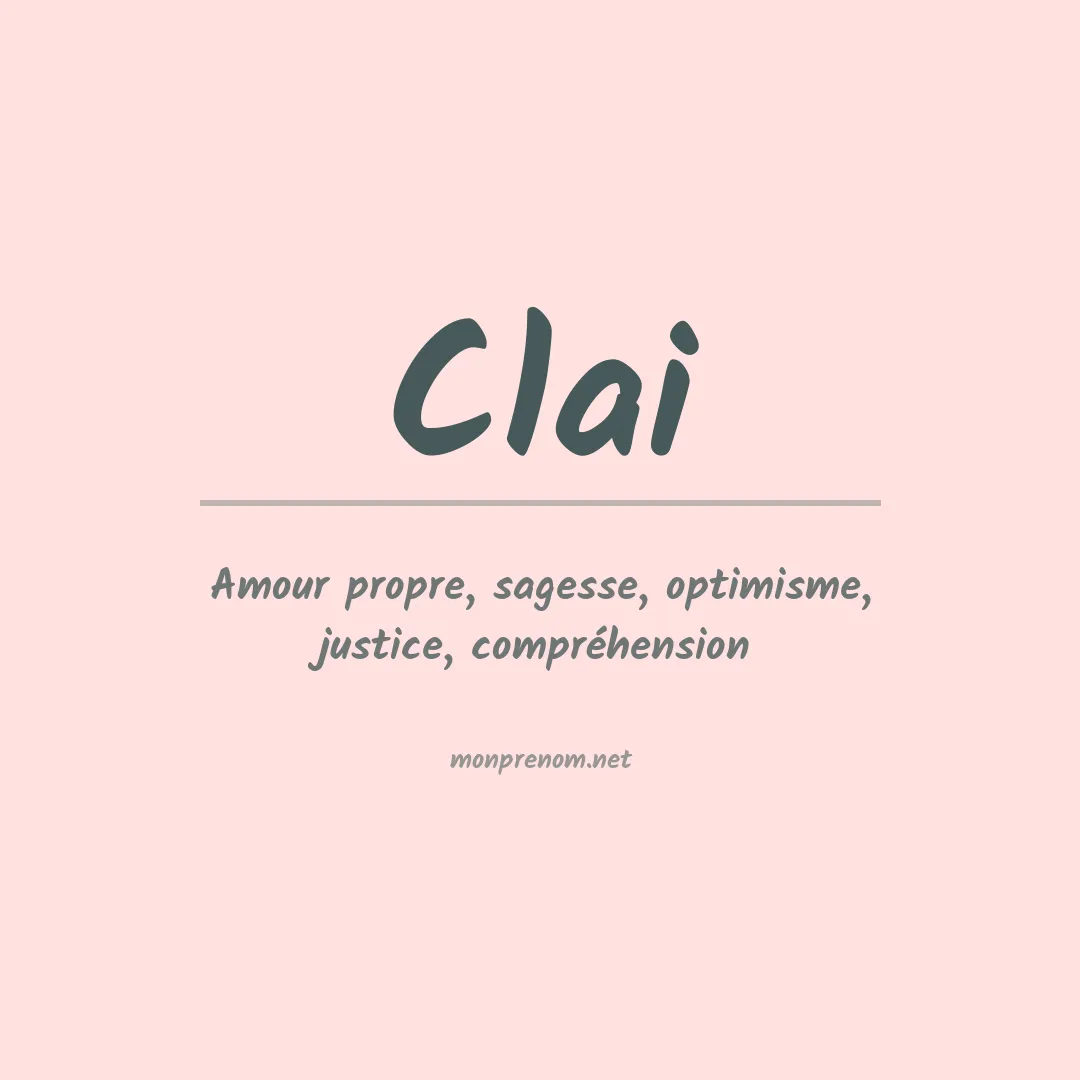 Prénom Clai