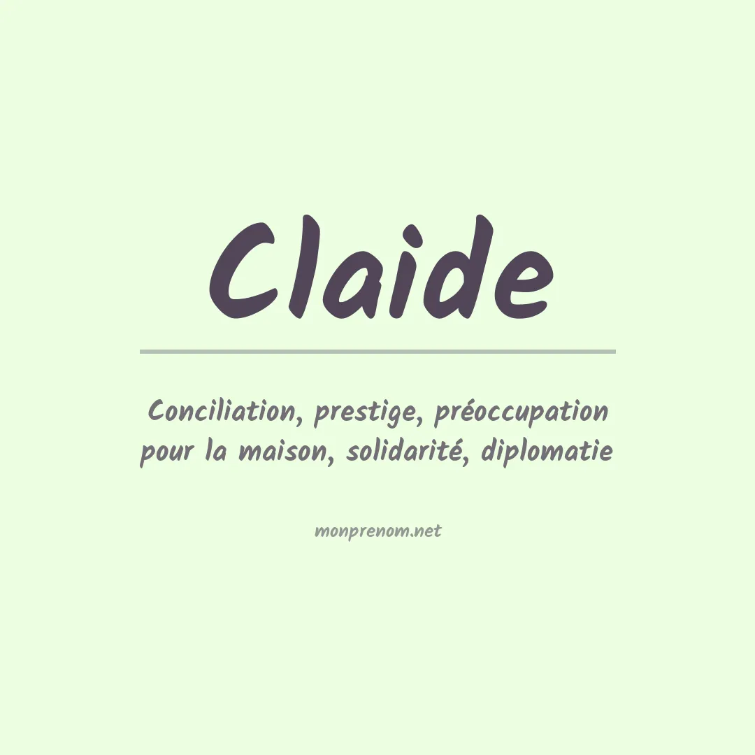 Signification du prénom Claide