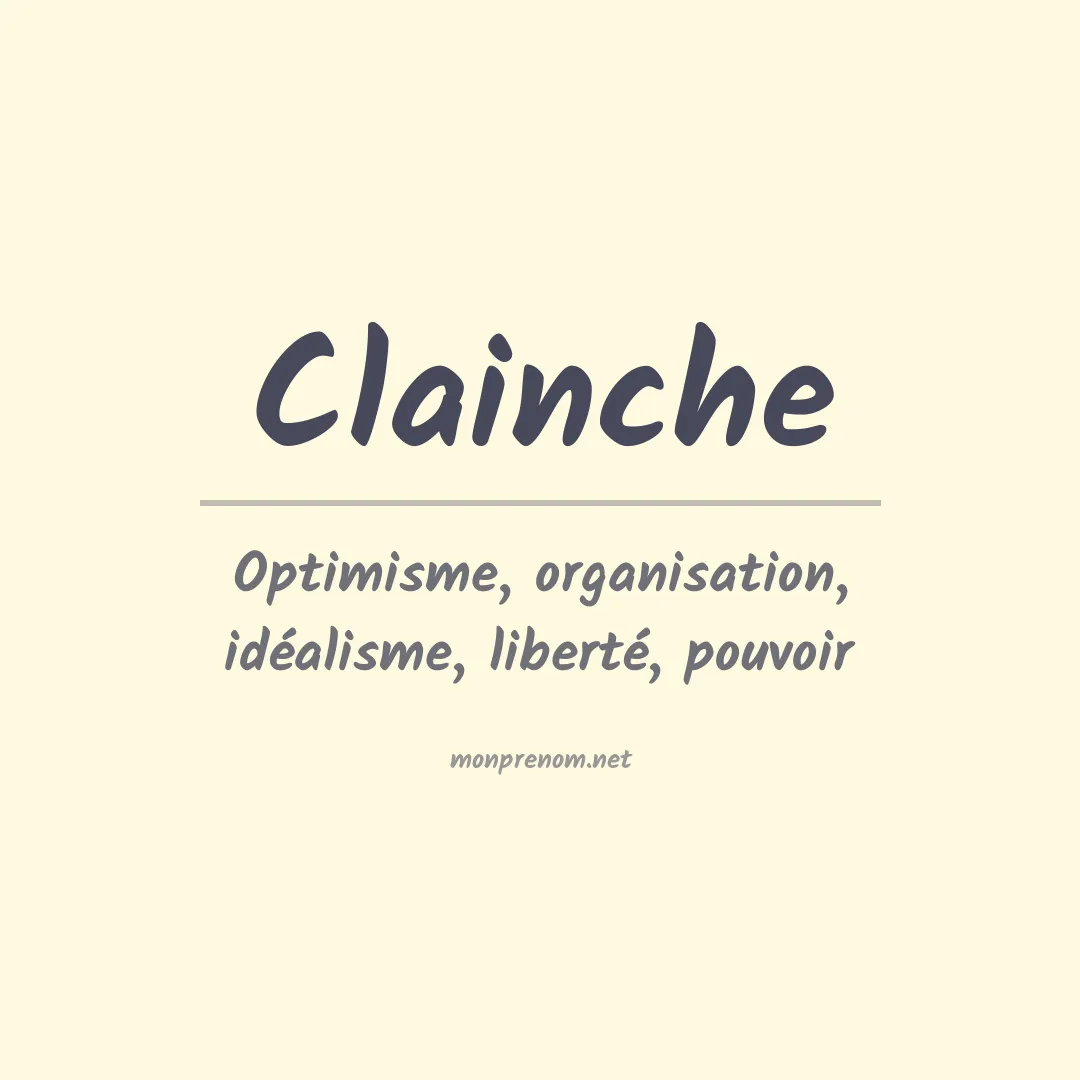 Signification du prénom Clainche