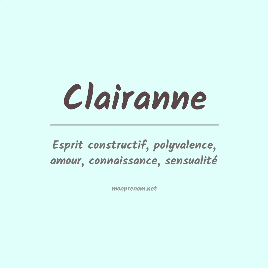 Signification du prénom Clairanne
